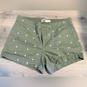 Old Navy Olive Women's Shorts with Daisy Embroidery